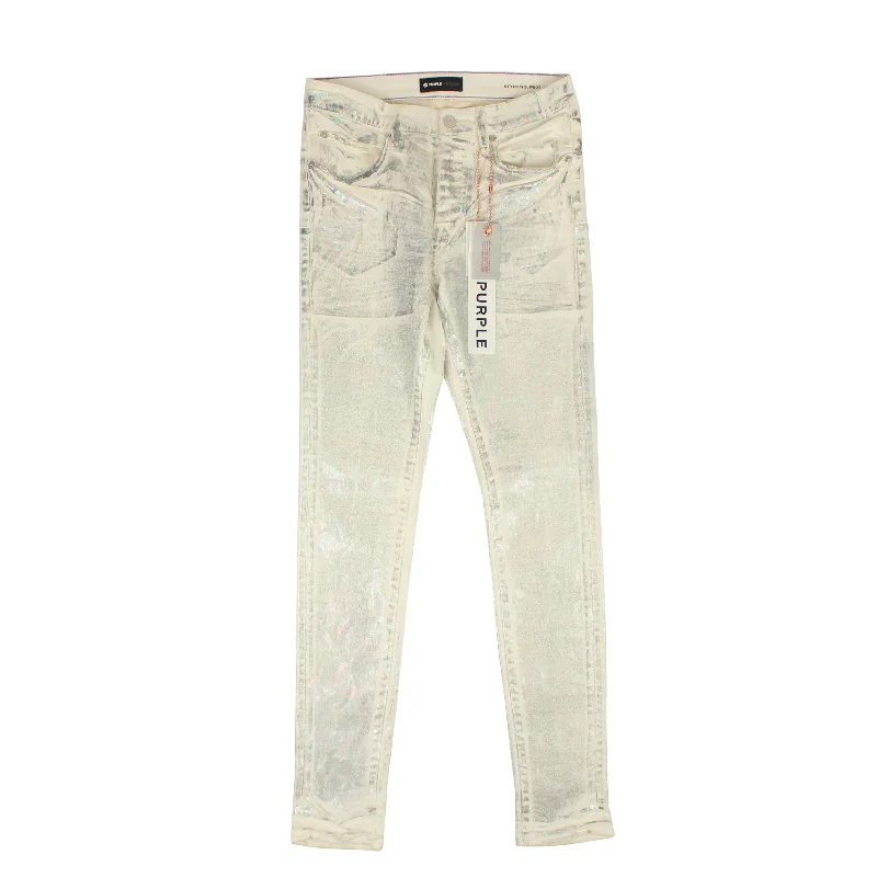 Hipster Skinny Men's JeansWhite WHITE X RAY IRIDESCENT WAVE FOIL Jeans