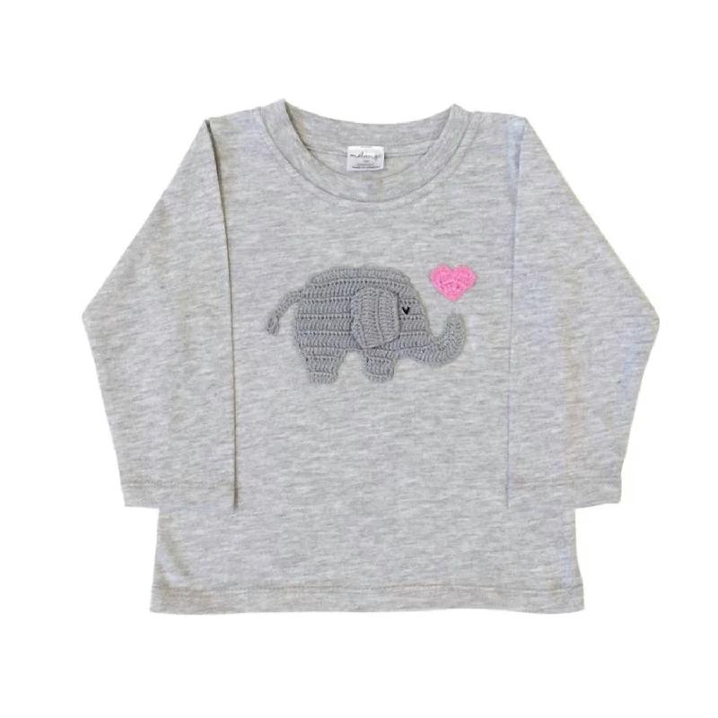 Men's Shirts with Mandarin CollarsValentine Elephant Tee In Grey