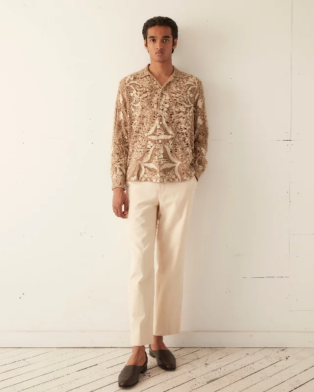 Men's Color-Blocking Shirts for a Statement LookFilet Filigree Long Sleeve Shirt