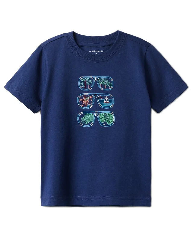 Men's Shirts with Adjustable HemlinesJanie and Jack Sunglasses Graphic Tee