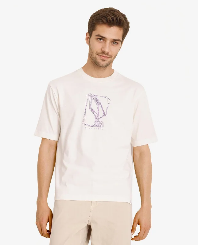 Men's Shirts with Custom MonogramsRare Rabbit Men Que Off White Cotton Fabric Short Sleeve Crew Neck Oversized Fit Graphic Logo Print T-Shirt Men's Shirts with Custom MonogramsRare Rabbit Men Que Off White Cotton Fabric Short Sleeve Crew Neck Oversized Fit Graphic Logo Print T-Shirt