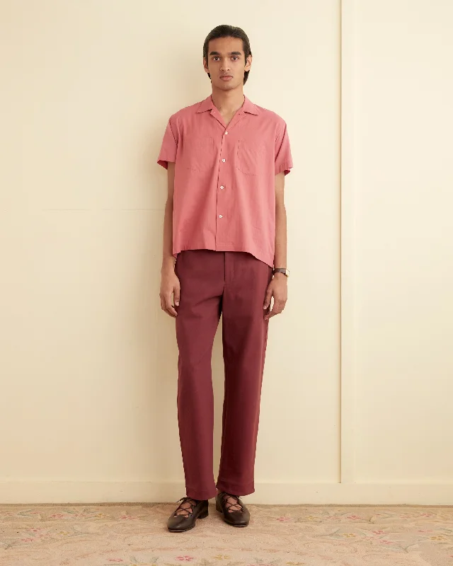 Men's Long-Sleeve Shirts for Year-Round WearVoile Double-Pocket Short Sleeve Shirt - Pink Men's Long-Sleeve Shirts for Year-Round WearVoile Double-Pocket Short Sleeve Shirt - Pink