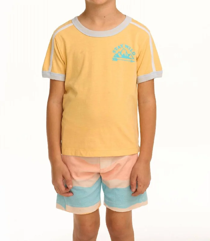 Men's Shirts with Checkered PatternsStay Wild Tee In Yellow