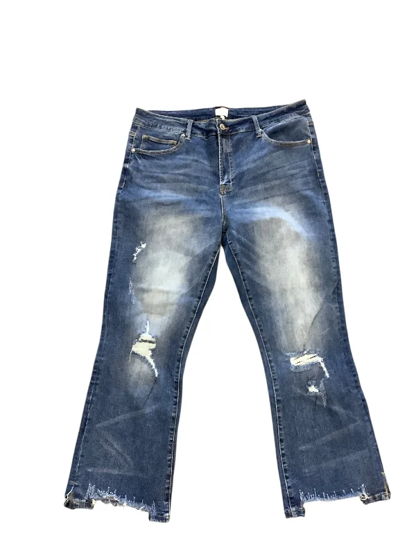 Men's Jeans with a Distressed LookJeans Straight By Cmc In Blue Denim, Size: 3x