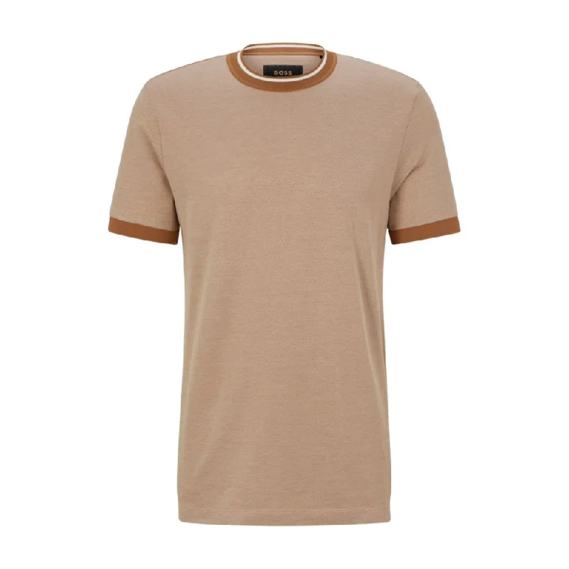 Men's Shirts with Barrel CuffsMicro-pattern T-shirt in cotton and silk