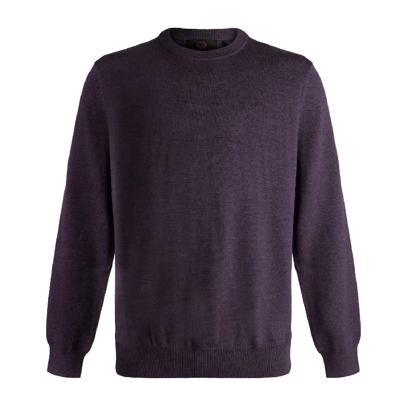 Men's Sweaters with Hooks and LoopsExtra Fine 'Zegna Baruffa' Merino Wool Crew Neck Sweater in Mulberry by Viyella Men's Sweaters with Hooks and LoopsExtra Fine 'Zegna Baruffa' Merino Wool Crew Neck Sweater in Mulberry by Viyella