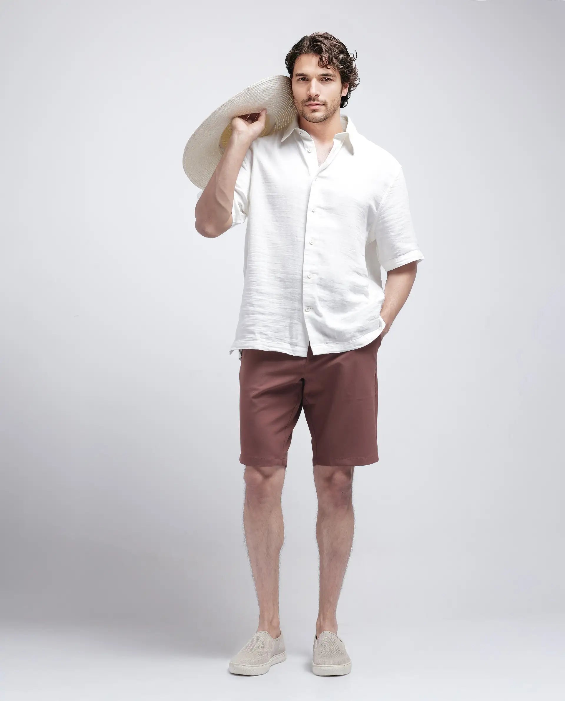Men's Running Pants for ExerciseRare Rabbit Men Drivo Dusky Rust Cotton Elastane Fabric Bi-Stretch Jacquard Waistband Regular Fit Solid Shorts Men's Running Pants for ExerciseRare Rabbit Men Drivo Dusky Rust Cotton Elastane Fabric Bi-Stretch Jacquard Waistband Regular Fit Solid Shorts