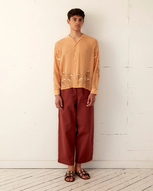 Men's Designer Shirts for a Statement PieceBeaded Cantaloupe Long Sleeve Shirt