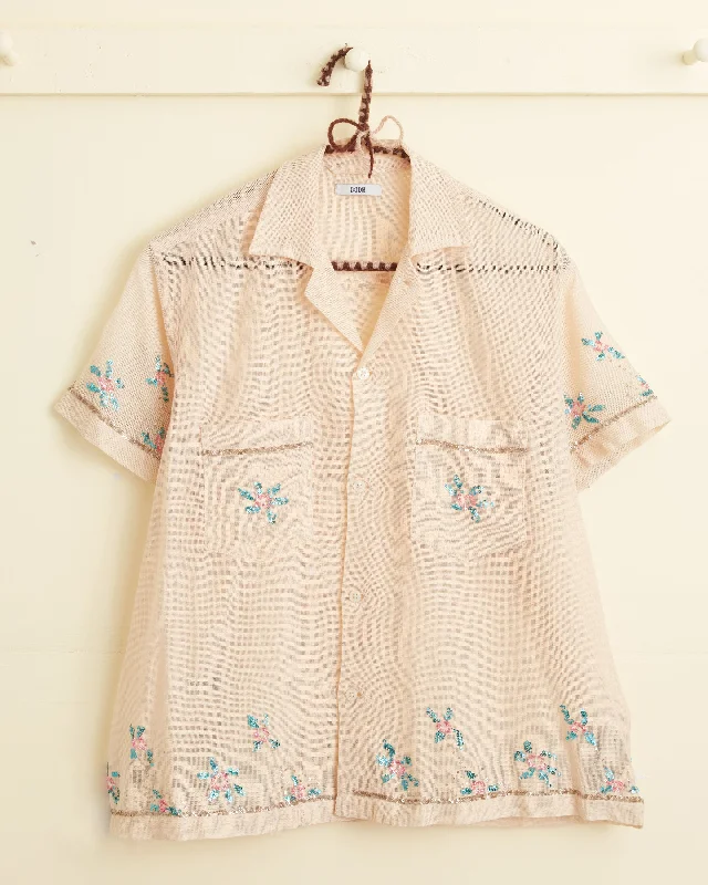 Men's Unique Dress Shirts for a Statement LookSequined Floral Net Short Sleeve Shirt Men's Unique Dress Shirts for a Statement LookSequined Floral Net Short Sleeve Shirt