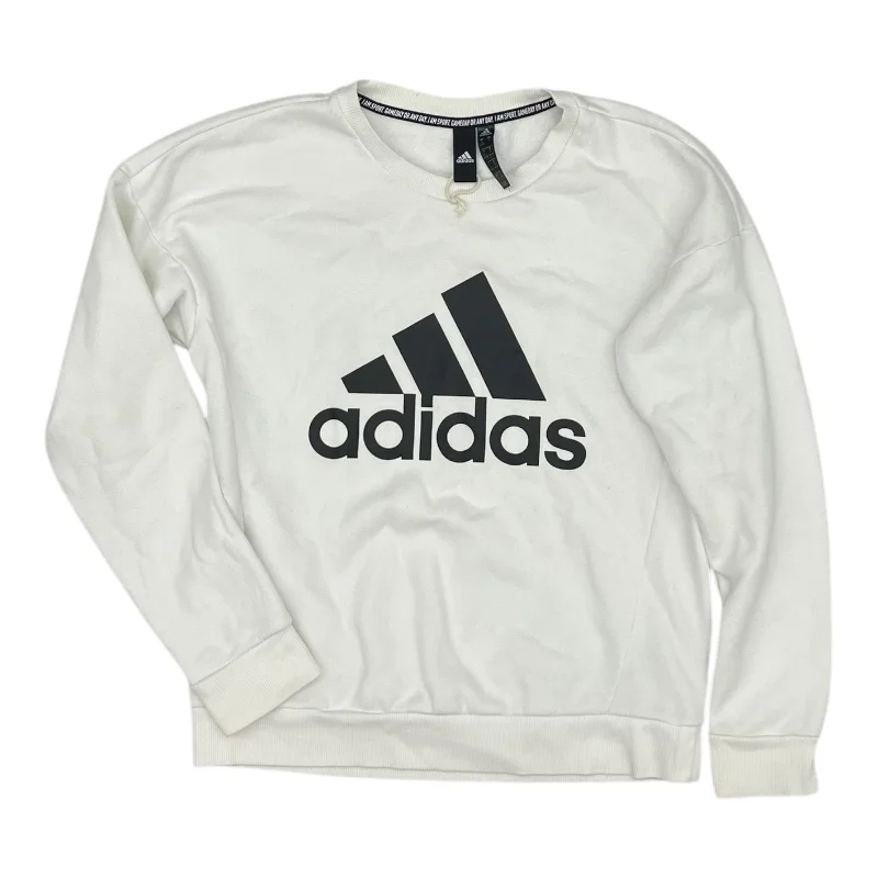 Men's Hoodies with Wind-Resistant FabricAthletic Sweatshirt Crewneck By Adidas In White, Size:S Men's Hoodies with Wind-Resistant FabricAthletic Sweatshirt Crewneck By Adidas In White, Size:S