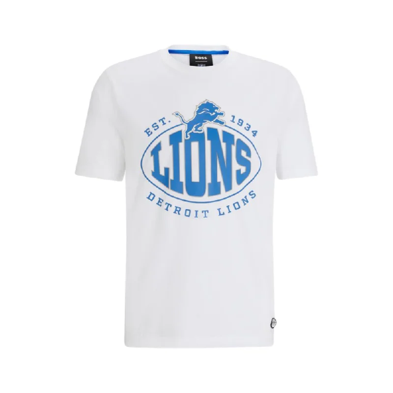 Men's Shirts with Barrel CuffsBOSS x NFL stretch-cotton T-shirt with collaborative branding