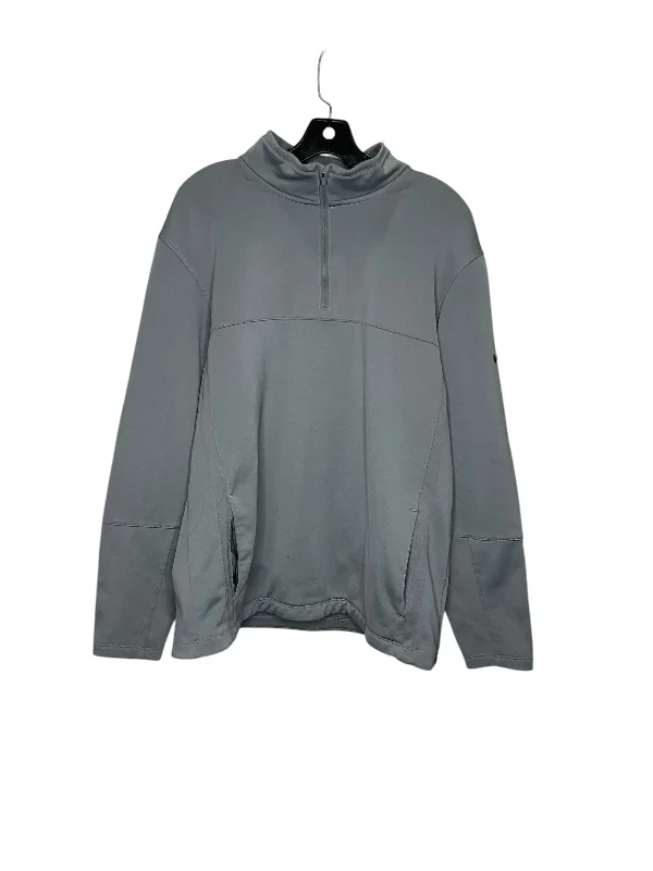 Luxurious Men's Cashmere HoodiesAthletic Sweatshirt Collar By Nike In Grey, Size: L