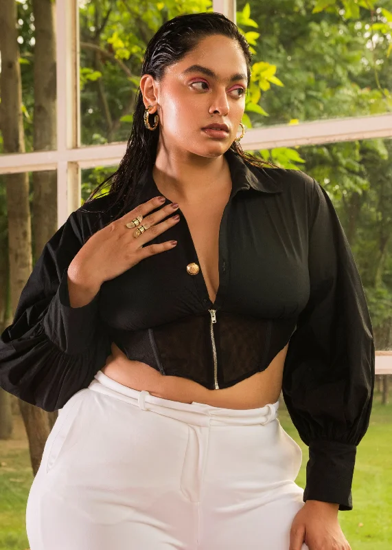 Men's Straight-Leg Jeans in Dark WashElenor Mesh Corset Shirt