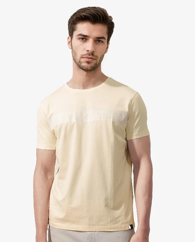 Durable Men's Work ShirtsRare Rabbit Mens Eloise Light Yellow Cotton Lycra Fabric Half Sleeves Graphic Print T-Shirt Durable Men's Work ShirtsRare Rabbit Mens Eloise Light Yellow Cotton Lycra Fabric Half Sleeves Graphic Print T-Shirt