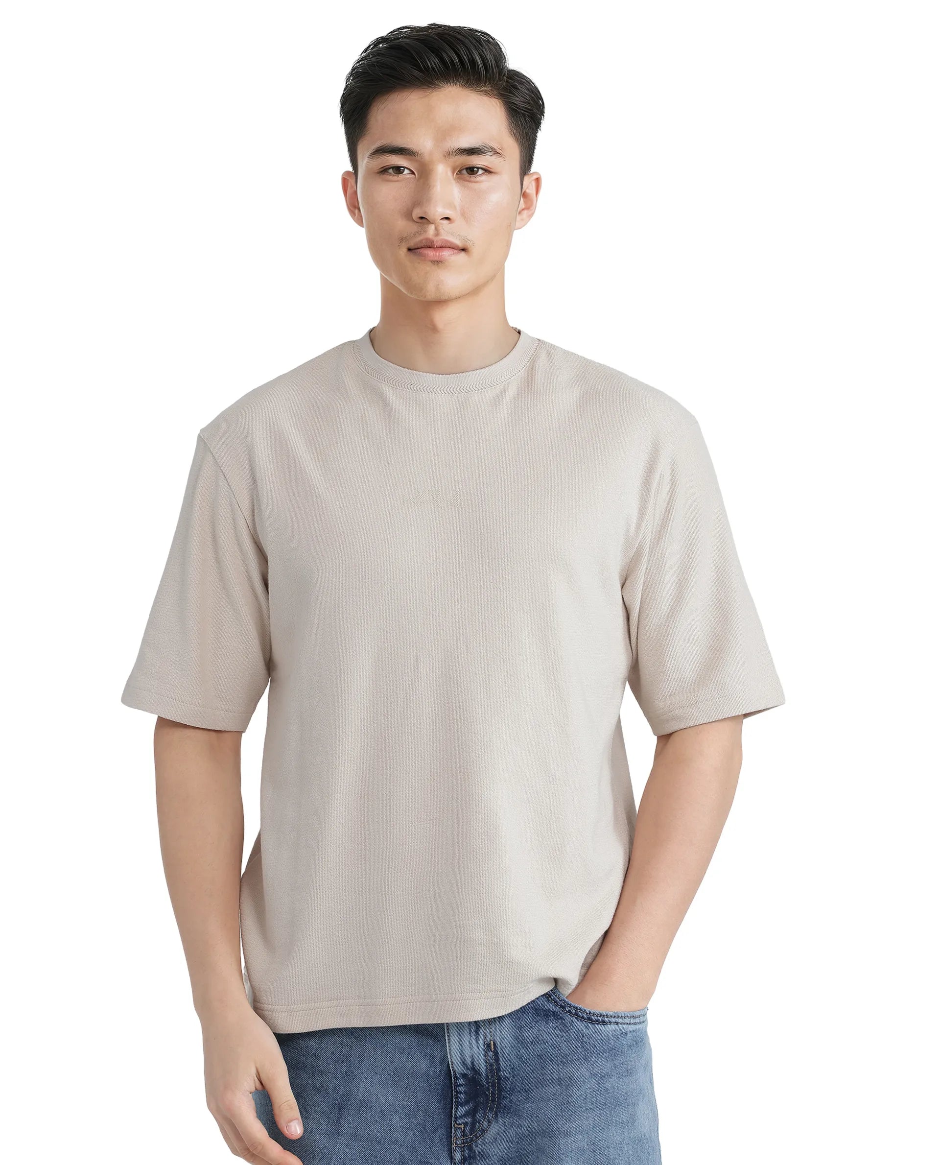 Breathable Men's Mesh TopsRare Rabbit Men Oxi Beige Cotton Fabric Short Sleeve Crew Neck Textured HD Print T-Shirt Breathable Men's Mesh TopsRare Rabbit Men Oxi Beige Cotton Fabric Short Sleeve Crew Neck Textured HD Print T-Shirt