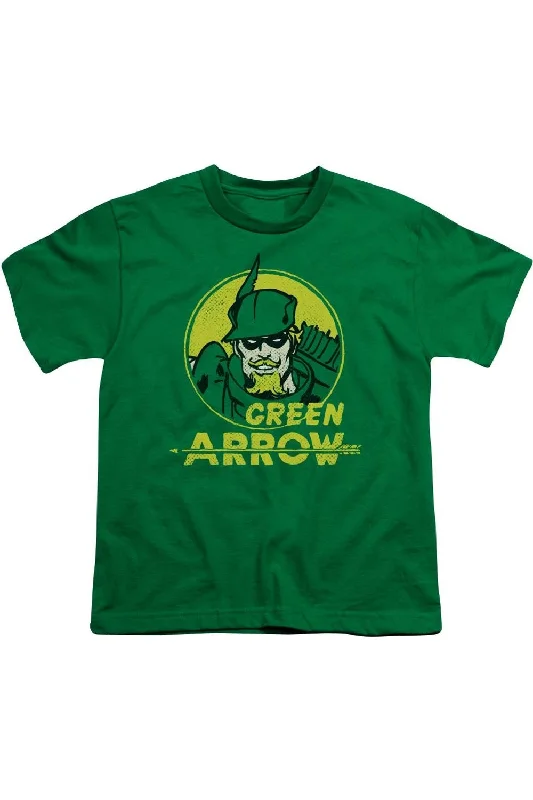 Men's Shirts with Patchwork SleevesDC Comics Archer Circle Short Sleeve Youth Tee / T-Shirt Men's Shirts with Patchwork SleevesDC Comics Archer Circle Short Sleeve Youth Tee / T-Shirt