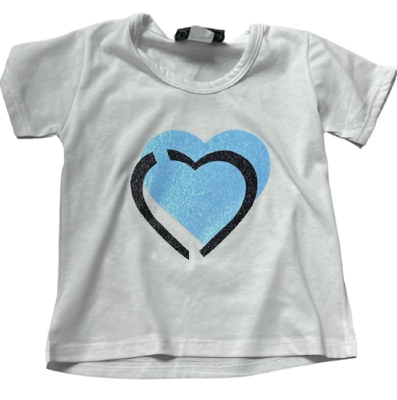 Men's Shirts with Geometric PatternsSparkle Heart Tee In Neon Turqoise Heart