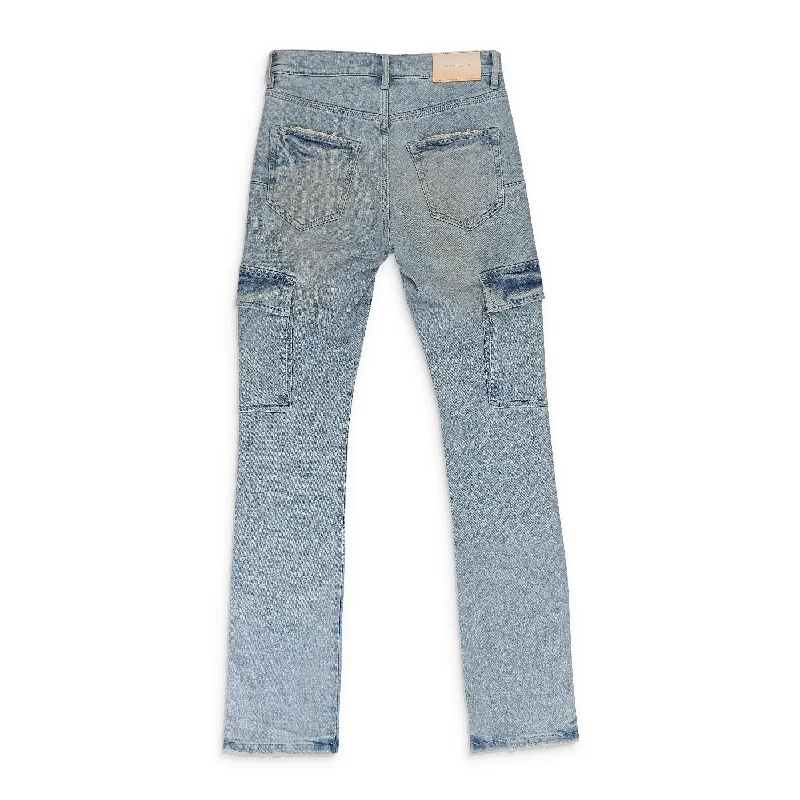 Men's Jeans with RipsWORN LIGHT CARGO Indigo SKINNY JEANS