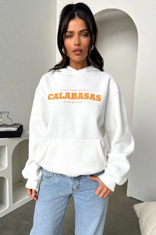 Men's Sweaters with Cable PatternsCalabasas Hoodie - White