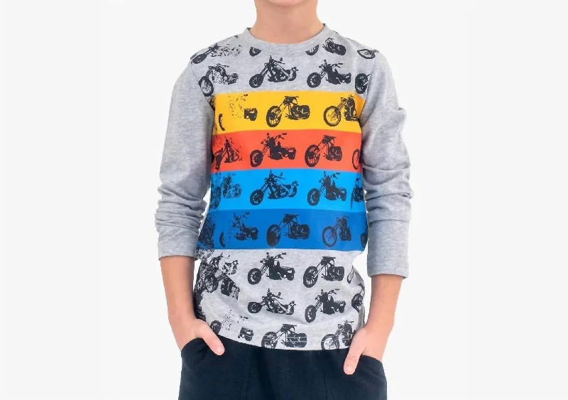 Men's Shirts with Single-Breasted DesignsBoys Chopper Graphic Tee In Heather Mist