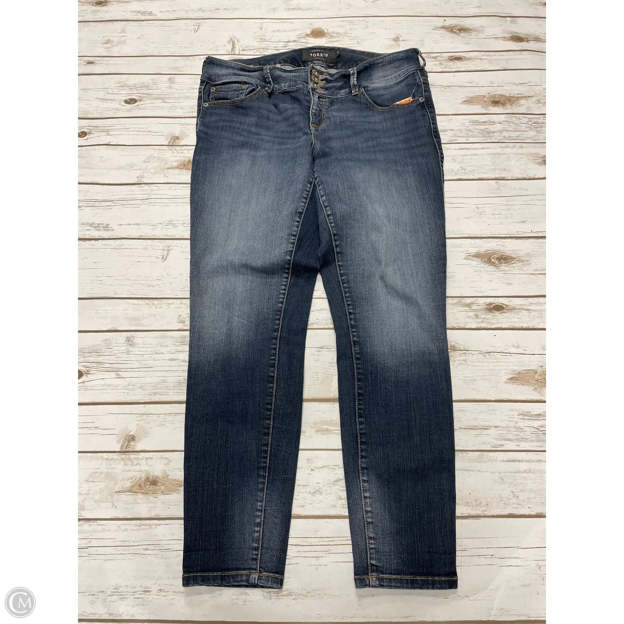 Designer Skinny Men's JeansJeans Jeggings By Torrid In Blue Denim, Size: 14