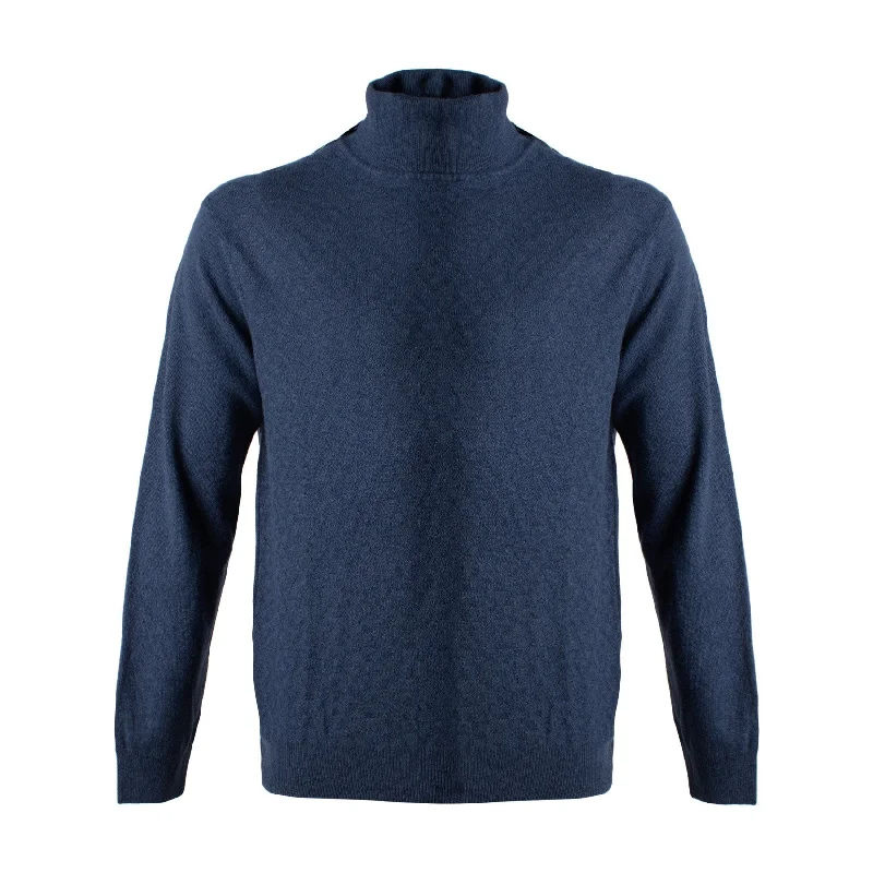 Men's Sweaters with Elastic WaistbandsWool & Cashmere Blend Eco-Friendly Turtleneck Sweater in Blue by Viyella Men's Sweaters with Elastic WaistbandsWool & Cashmere Blend Eco-Friendly Turtleneck Sweater in Blue by Viyella