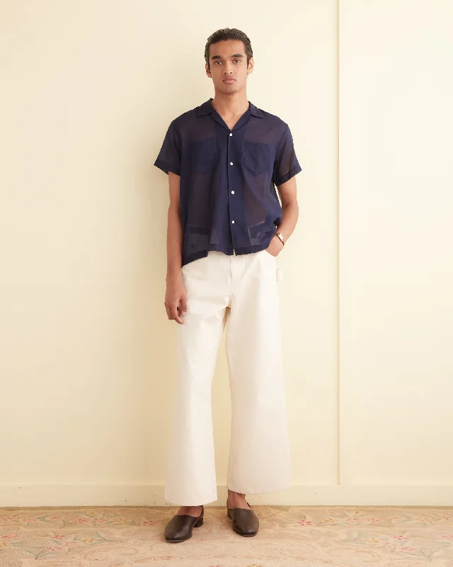 Men's Tab-Collar Shirts for a Crisp LookVoile Short Sleeve Shirt - Navy