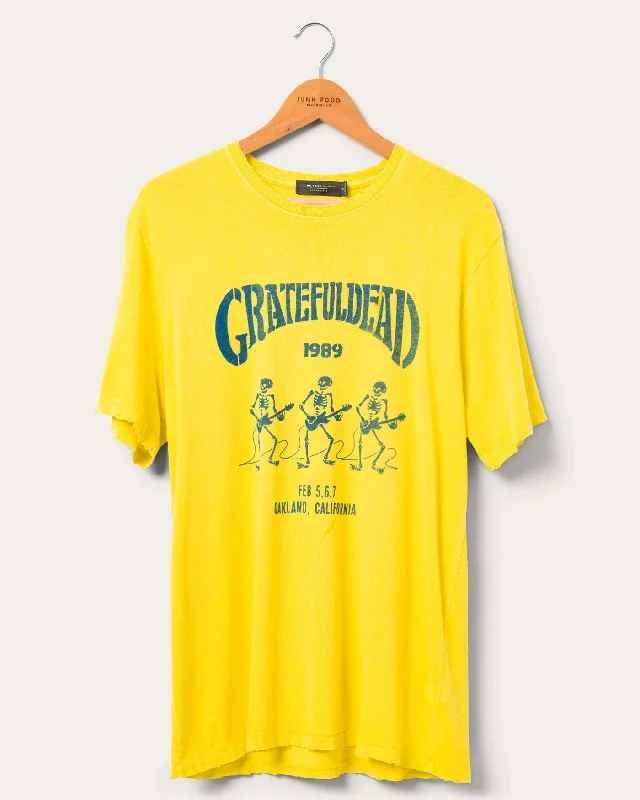 Men's Shirts with Rounded HemlinesGrateful Dead Guitar Skeletons '89 Vintage Tee