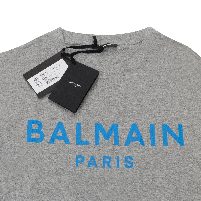 Men's Shirts with Embellished CollarsLOGO GREY SKY BLUE T-SHIRT