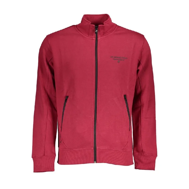 Men's Sweaters with Skinny FitsU.S. Grand Polo Elegant Fleece Long Sleeve Sweatshirt - Men's Pink Men's Sweaters with Skinny FitsU.S. Grand Polo Elegant Fleece Long Sleeve Sweatshirt - Men's Pink