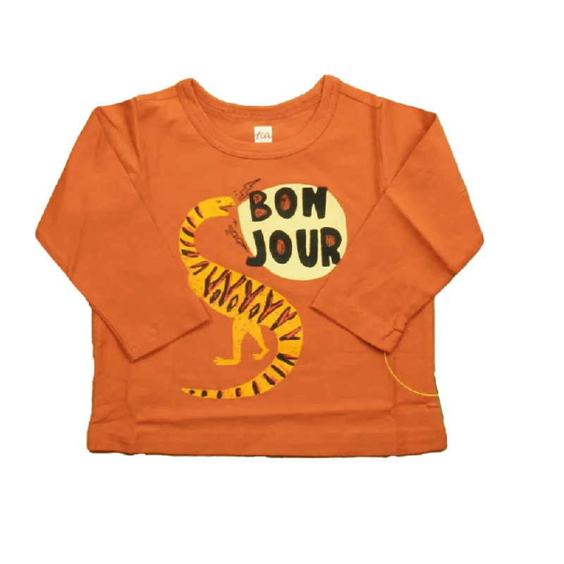 Men's Performance Shirts for SportsTea Boys Orange Dino Long Sleeve T-Shirt