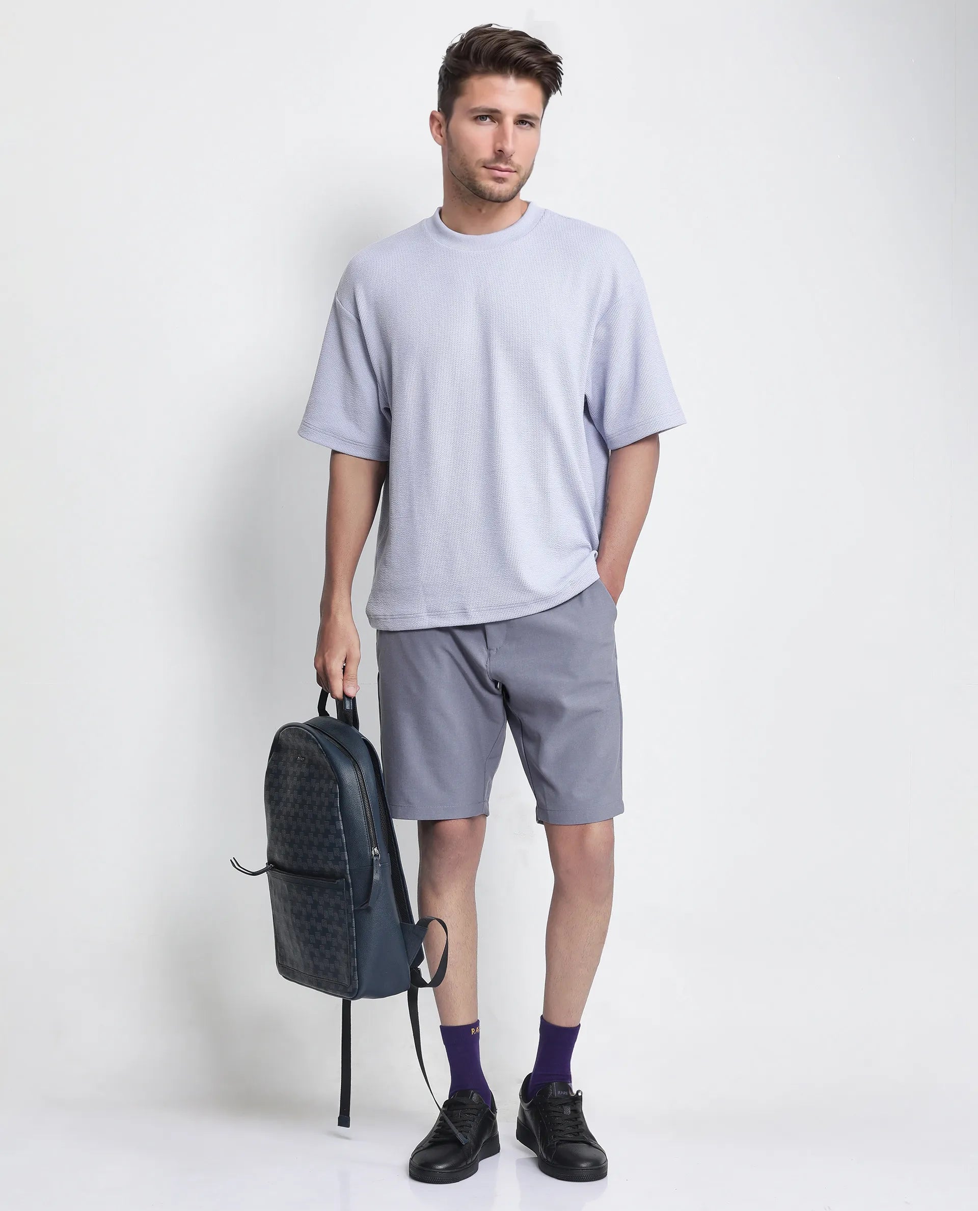Men's Formal Trousers for BusinessRare Rabbit Men Drivo Dusky Purple Cotton Elastane Fabric Bi-Stretch Jacquard Waistband Regular Fit Solid Shorts Men's Formal Trousers for BusinessRare Rabbit Men Drivo Dusky Purple Cotton Elastane Fabric Bi-Stretch Jacquard Waistband Regular Fit Solid Shorts