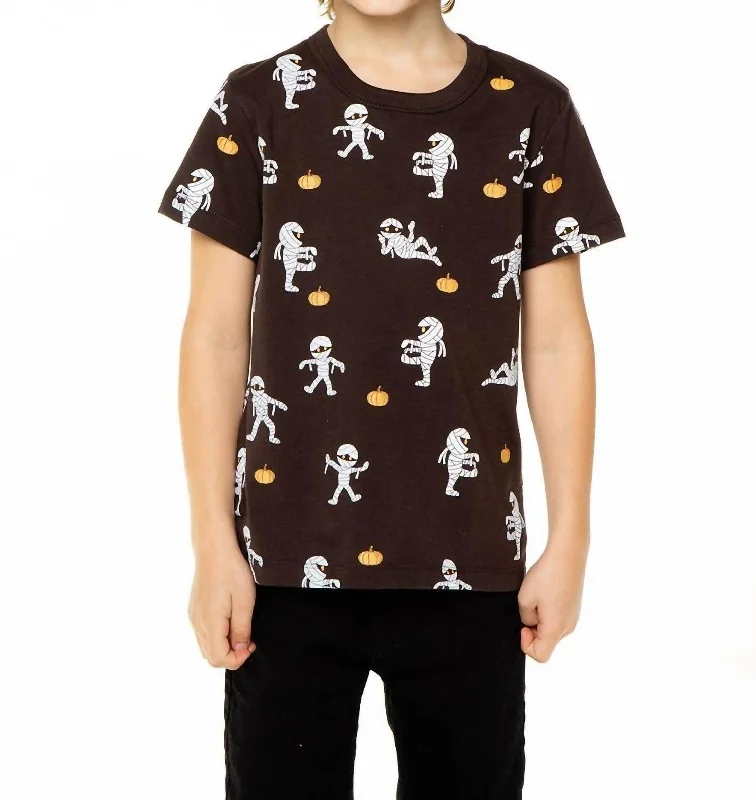 Men's Shirts with Patch PocketsBoy's Mummy Tee In Black