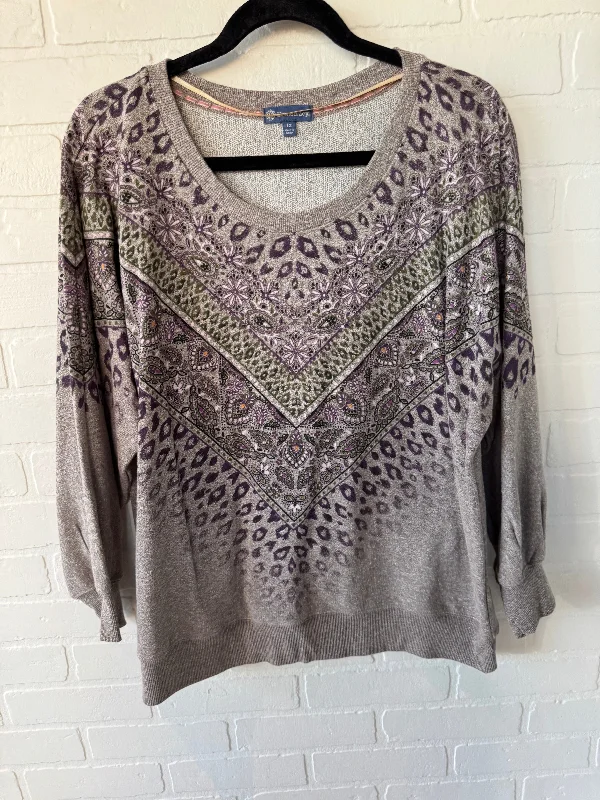Men's Hoodies for CampingSweatshirt Crewneck By Democracy In Brown & Purple, Size: 1x Men's Hoodies for CampingSweatshirt Crewneck By Democracy In Brown & Purple, Size: 1x