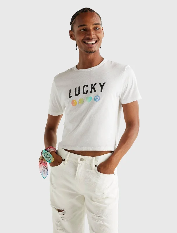 Stylish Men's HenleysLucky Brand Mens Pride Gender Neutral Crop Tee