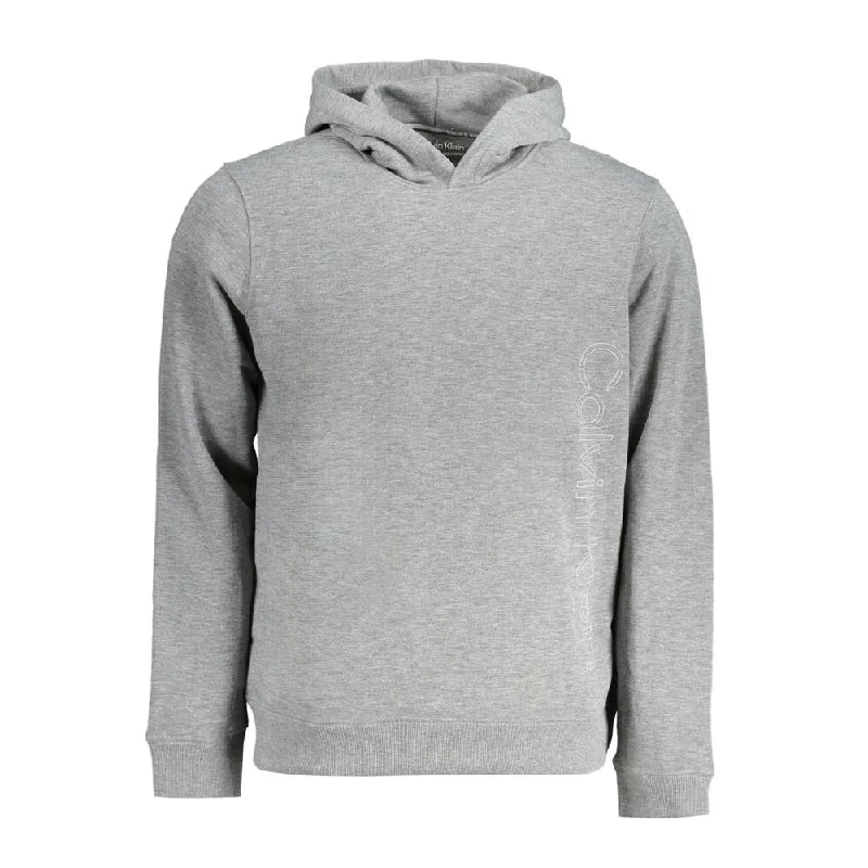 Men's Sweaters with Elastic WaistbandsCalvin Klein Gray Polyester Men's Sweater