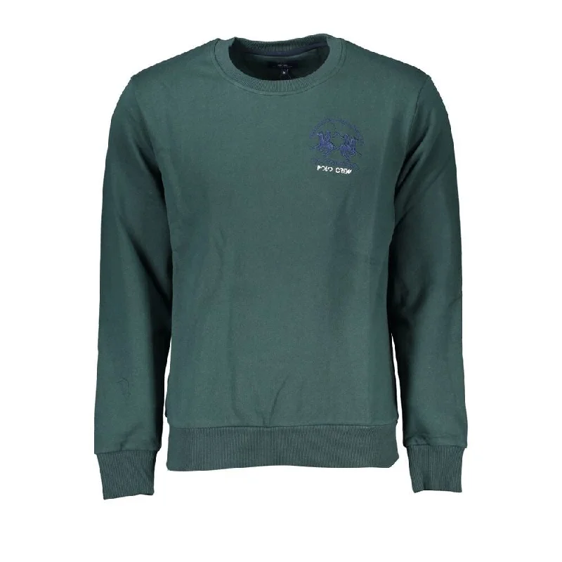 Trendy Men's Oversized SweatersLa Martina Emerald Crew Neck Cotton Sweater - Regular Men's Fit Trendy Men's Oversized SweatersLa Martina Emerald Crew Neck Cotton Sweater - Regular Men's Fit