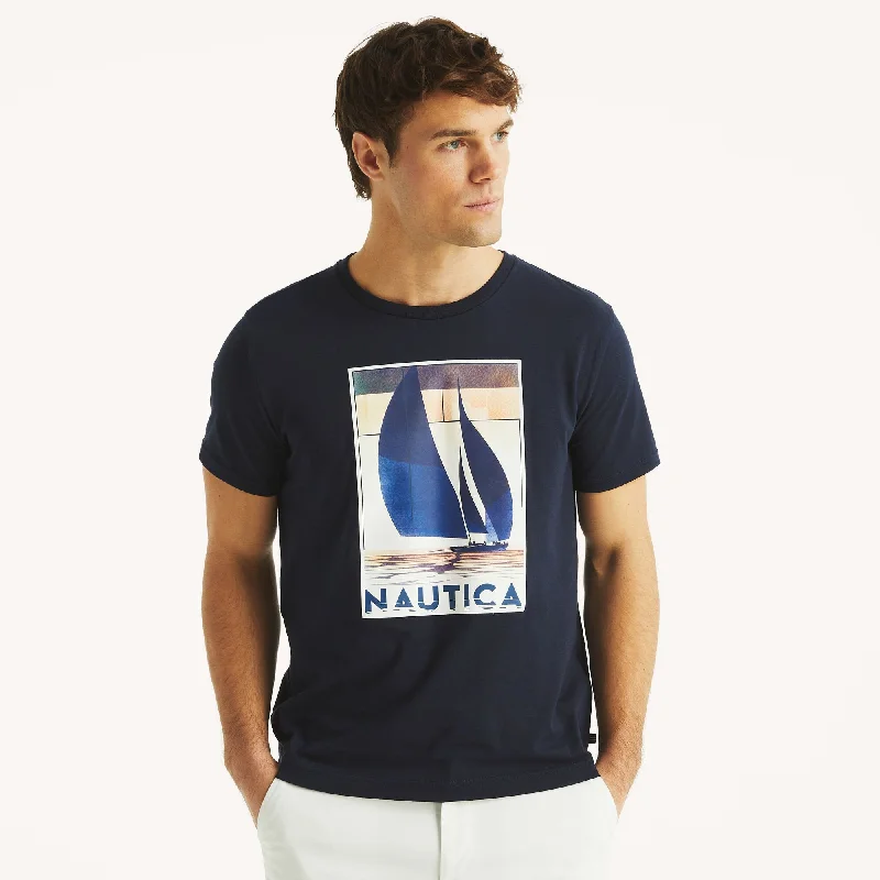 Versatile Men's Tank TopsNautica Mens Sailboat Graphic T-Shirt