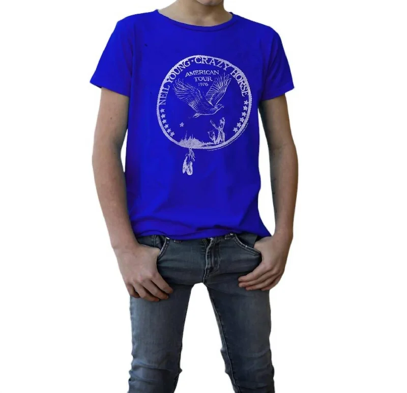 Men's Shirts with Velcro ClosuresTangled Up Neil Young Tee In Blue