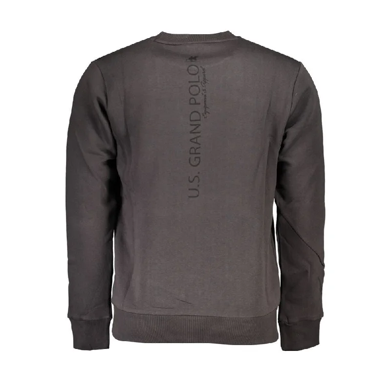 Men's Sweaters with Tapered ShapesU.S. Grand Polo Sleek Gray Fleece Crew Neck Men's Sweatshirt Men's Sweaters with Tapered ShapesU.S. Grand Polo Sleek Gray Fleece Crew Neck Men's Sweatshirt