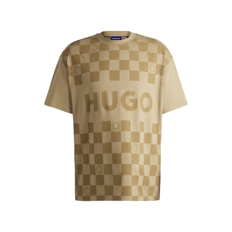 Men's Shirts with Checkered PatternsCotton-jersey loose-fit T-shirt with checkerboard print Men's Shirts with Checkered PatternsCotton-jersey loose-fit T-shirt with checkerboard print