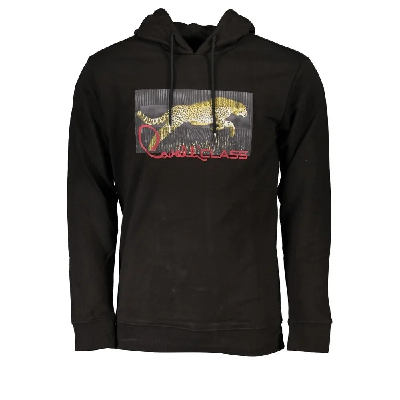 Men's Sweaters with SnapsCavalli Class Black Cotton Men Men's Sweater