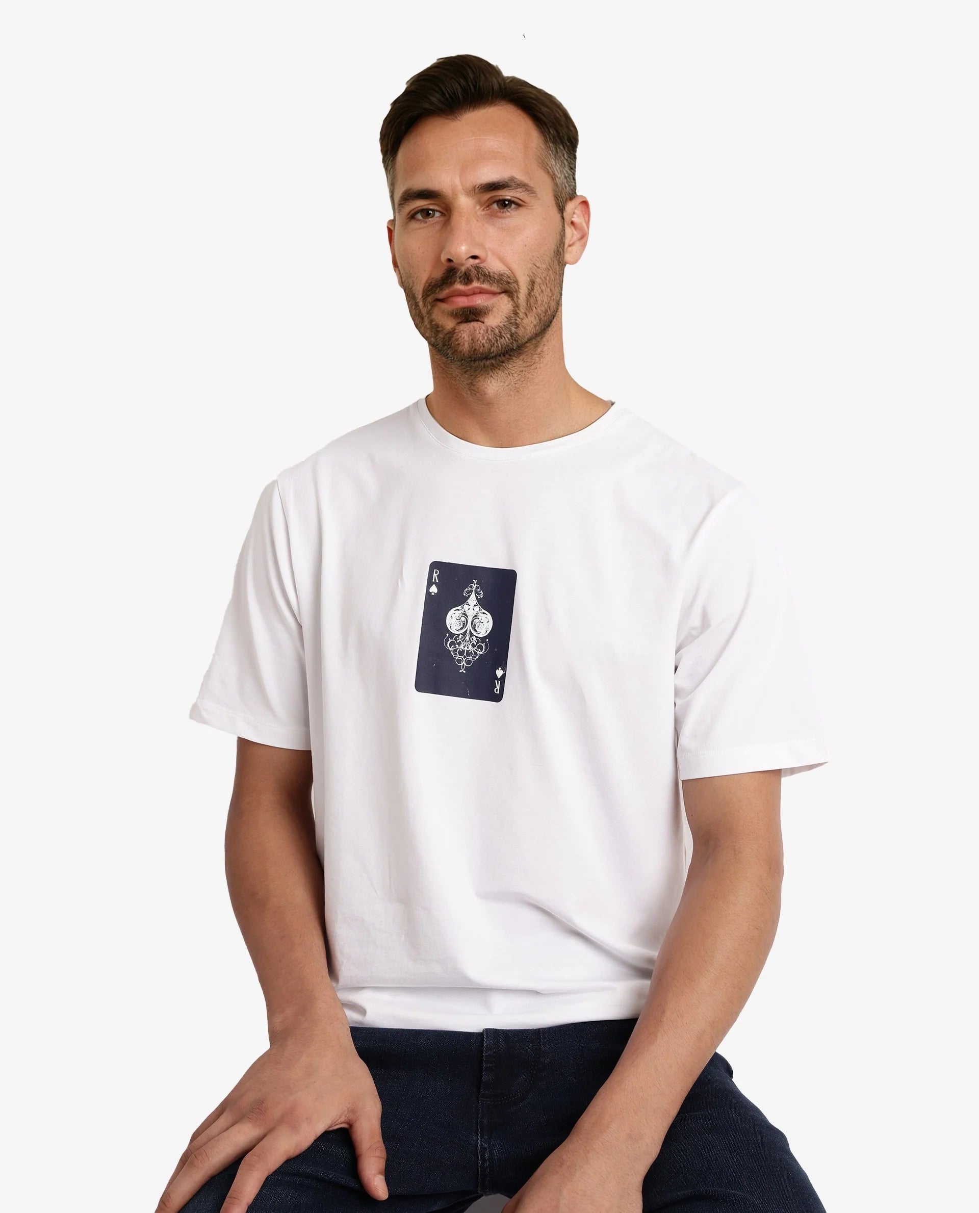 Men's Long-Sleeved ShirtsRare Rabbit Men Caf White Cotton Lycra Fabric Short Sleeve Crew Neck Regular Fit Graphic Print T-Shirt Men's Long-Sleeved ShirtsRare Rabbit Men Caf White Cotton Lycra Fabric Short Sleeve Crew Neck Regular Fit Graphic Print T-Shirt