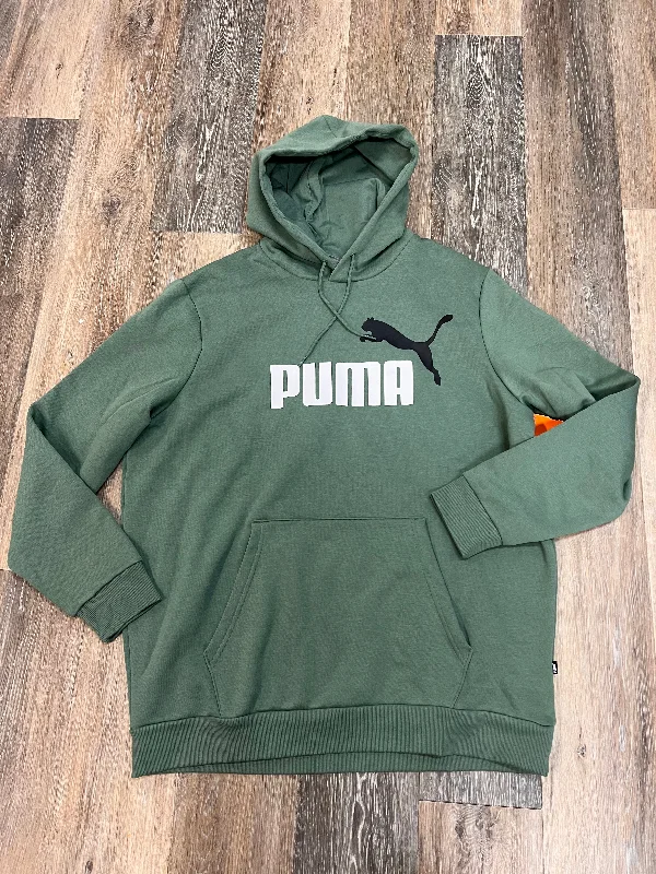 Men's Hoodies for RunningAthletic Sweatshirt Hoodie By Puma In Green, Size: Xl