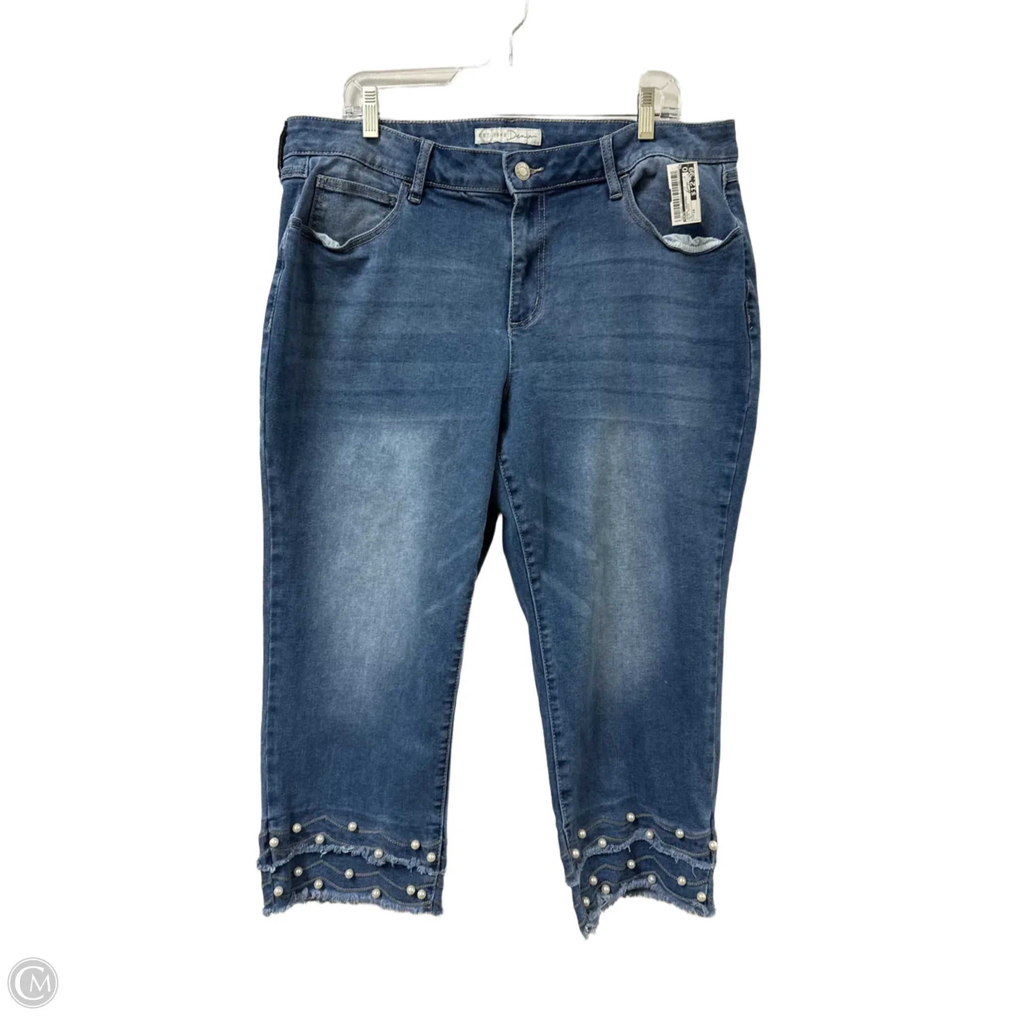 Stylish Men's JeansJeans Cropped By Cato In Blue Denim, Size: 18
