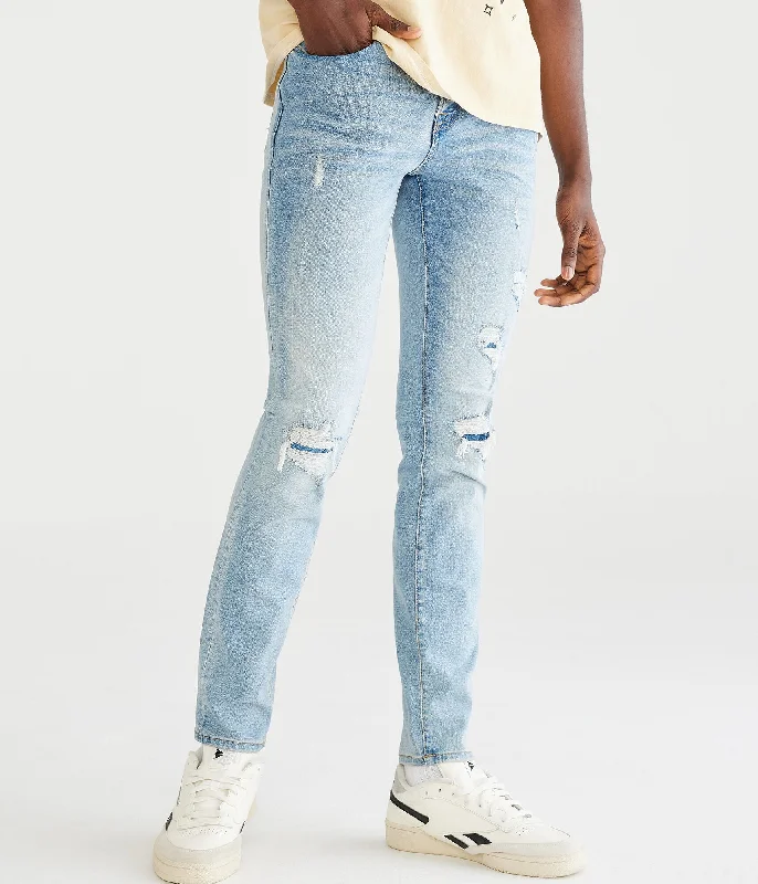 High-Quality Ripped Men's JeansAeropostale Mens Super Skinny Premium Max Stretch Jean With Coolmaxar Technology High-Quality Ripped Men's JeansAeropostale Mens Super Skinny Premium Max Stretch Jean With Coolmaxar Technology