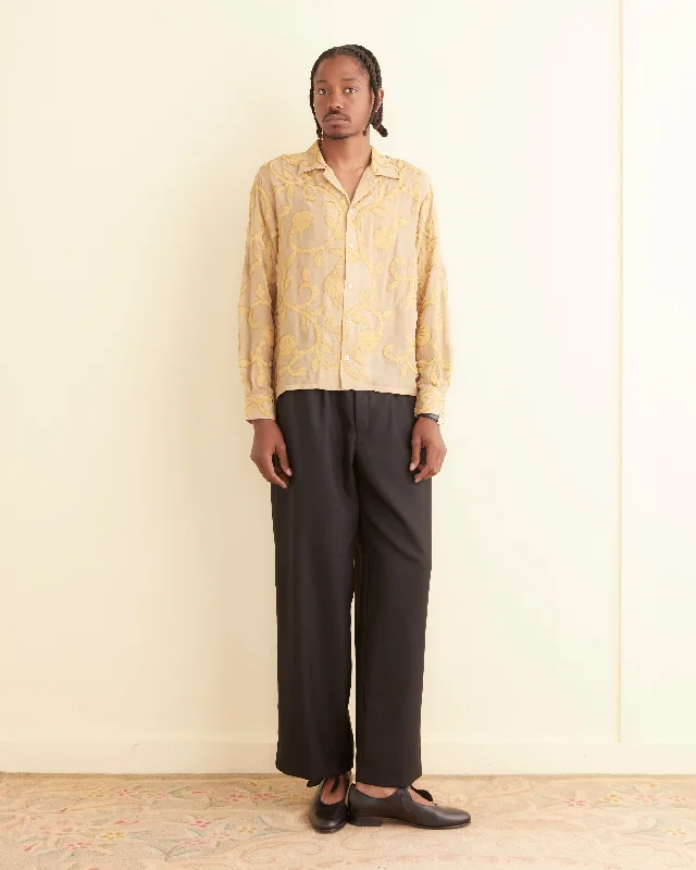 Lightweight Men's Poplin ShirtsAppliqué Harlayne Long Sleeve Shirt