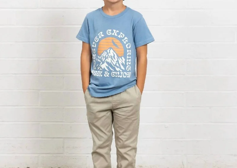 Men's Shirts with Graphic PrintsForever Exploring Tshirt In Dusty Blue