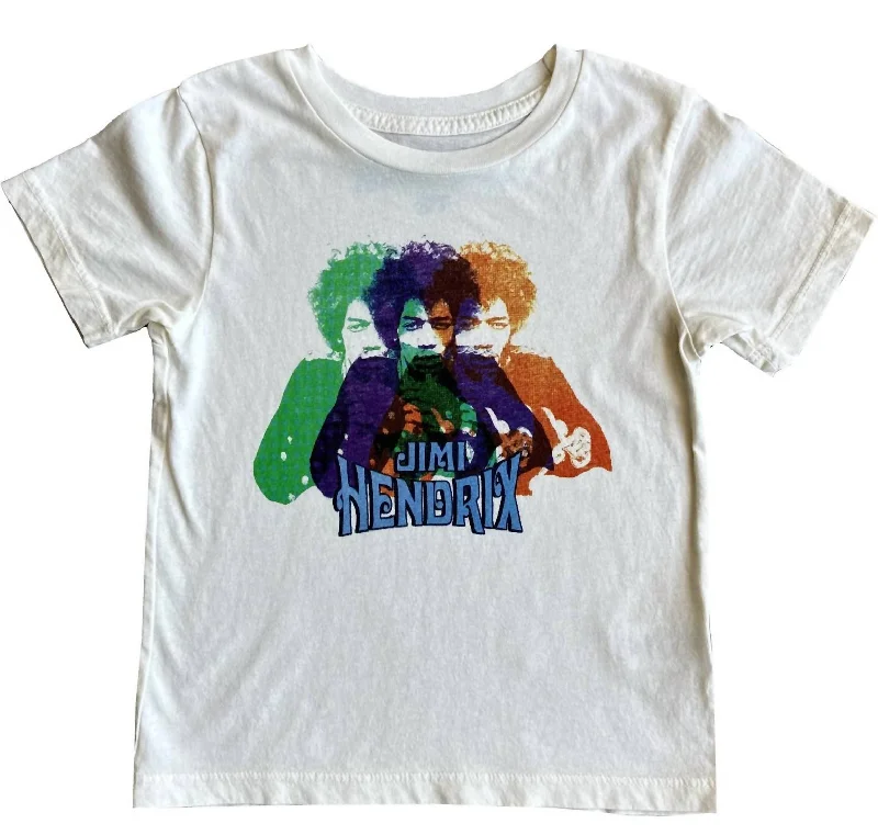 Men's Unique and Designer TopsJimi Hendrix Short Sleeve Tee Top In Vintage White