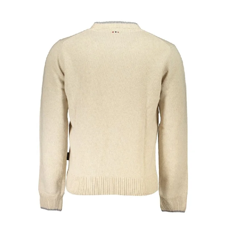 Men's Sweaters for Dressy EventsNapapijri Beige Fabric Men Men's Sweater